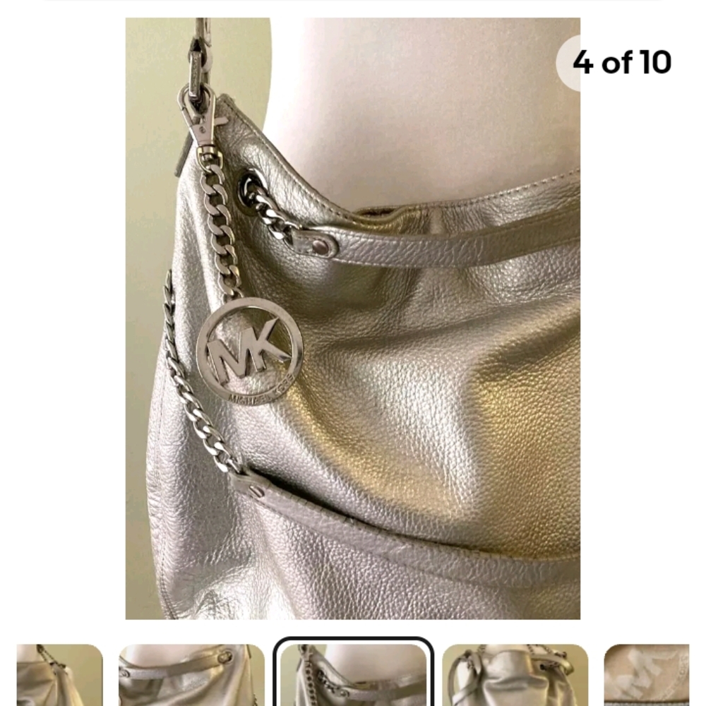 Michael Kors Silver Shoulder Bag - Picture 4 of 8